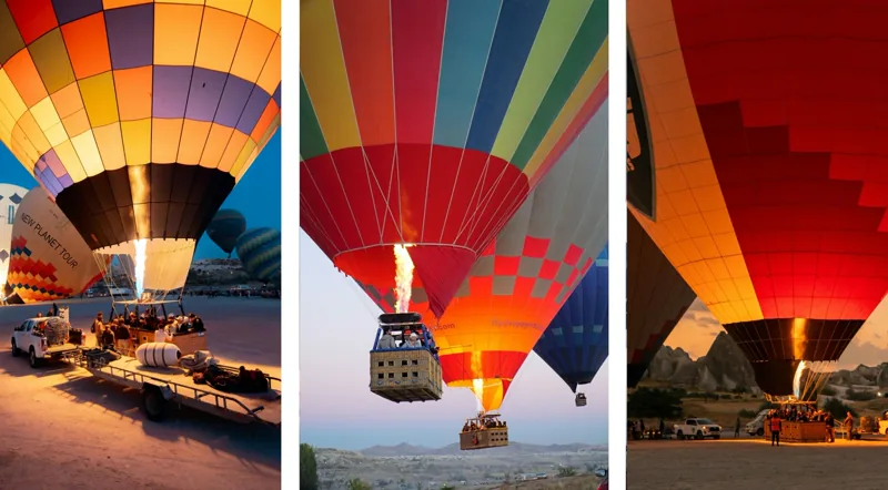 Early-spring balloon flight over Göreme