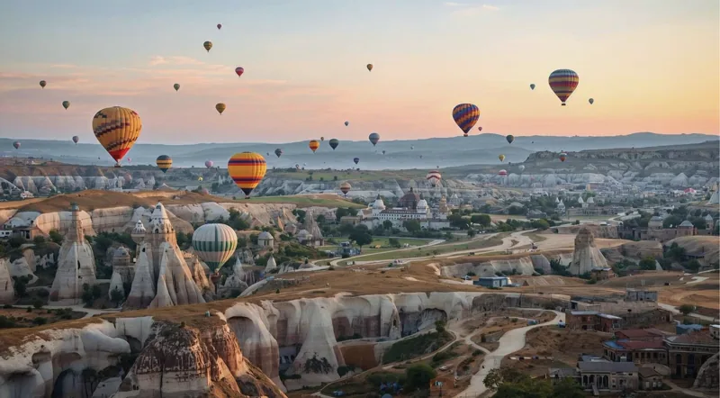 Iconic Cappadocia balloon at sunrise — high reliability month